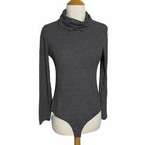 Promesa‎ S black/white stripe long sleeve body suit